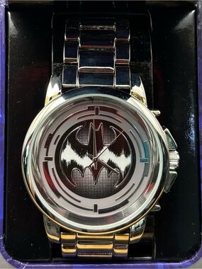 Silver Batman Logo Stainless Steel Wrist Watch - #59